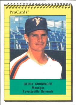 1991 ProCards #1186 Gerry Groninger Front