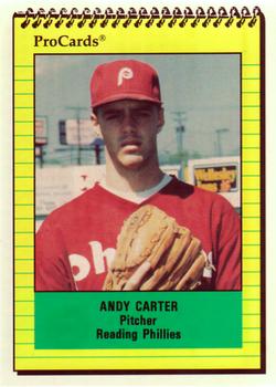1991 ProCards #1366 Andy Carter Front