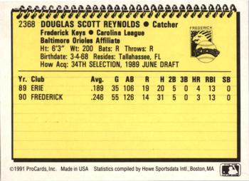 1991 ProCards #2368 Doug Reynolds Back