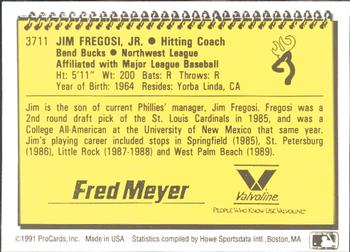 1991 ProCards #3711 Jim Fregosi Jr. Back