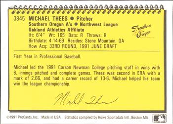 1991 ProCards #3845 Michael Thees Back