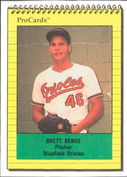 1991 ProCards #4119b Brett Benge Front