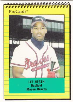 1991 ProCards #876 Lee Heath Front