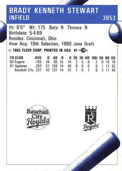 1992 Fleer ProCards #3853 Brady Stewart Back