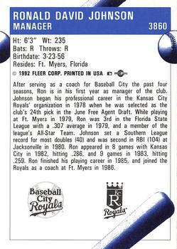 1992 Fleer ProCards #3860 Ron Johnson Back