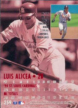 1995 Ultra #259 Luis Alicea Back