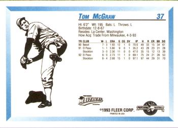 1993 Fleer ProCards #37 Tom McGraw Back