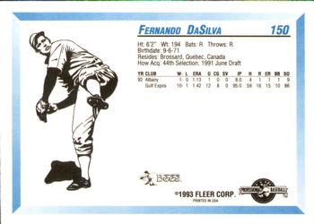 1993 Fleer ProCards #150 Fernando DaSilva Back
