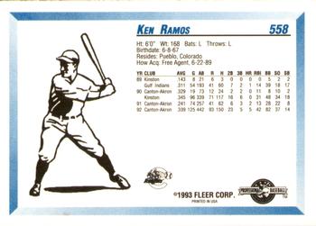 1993 Fleer ProCards #558 Ken Ramos Back