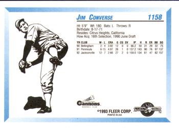 1993 Fleer ProCards #1158 Jim Converse Back