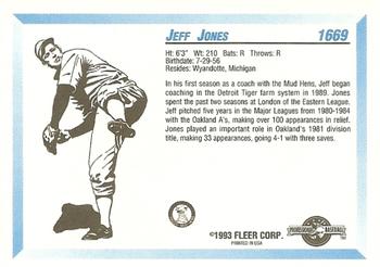 1993 Fleer ProCards #1669 Jeff Jones Back