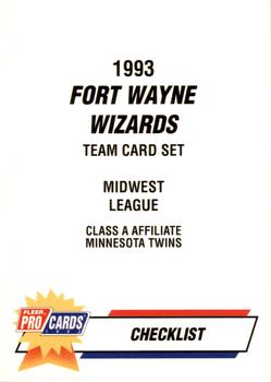 1993 Fleer ProCards #1986 Checklist Front