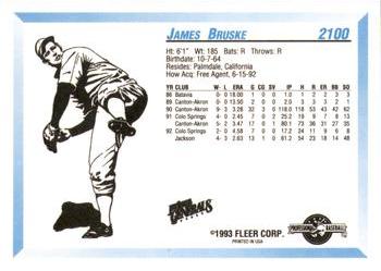 1993 Fleer ProCards #2100 James Bruske Back
