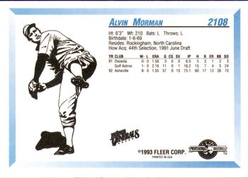1993 Fleer ProCards #2108 Alvin Morman Back