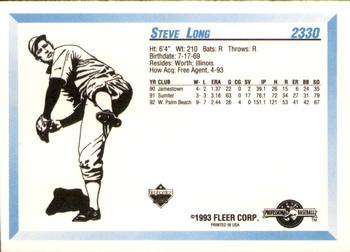 1993 Fleer ProCards #2330 Steve Long Back