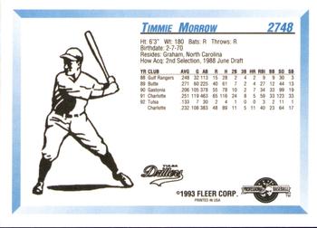1993 Fleer ProCards #2748 Timmie Morrow Back