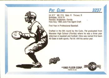 1993 Fleer ProCards #3237 Pat Cline Back