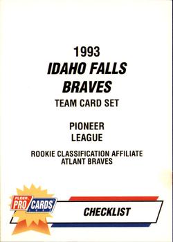 1993 Fleer ProCards #4053 Checklist Front
