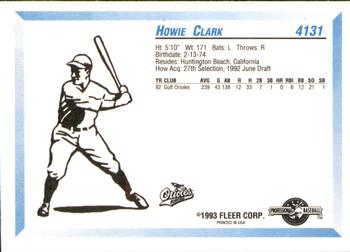 1993 Fleer ProCards #4131 Howie Clark Back