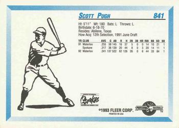 1993 Fleer ProCards #841 Scott Pugh Back