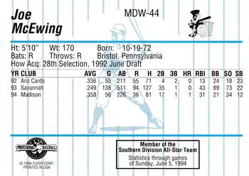 1994 Fleer ProCards Midwest League All-Stars #MDW-44 Joe McEwing Back