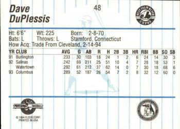 1994 Fleer ProCards #48 Dave DuPlessis Back