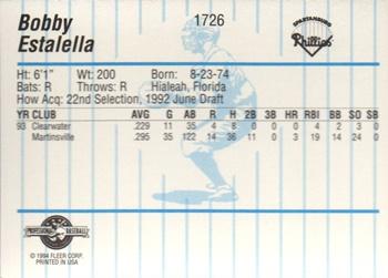 1994 Fleer ProCards #1726 Bobby Estalella Back