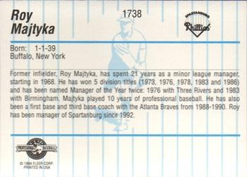 1994 Fleer ProCards #1738 Roy Majtyka Back