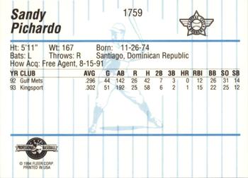 1994 Fleer ProCards #1759 Sandy Pichardo Back