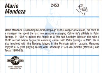 1994 Fleer ProCards #2453 Mario Mendoza Back