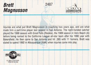 1994 Fleer ProCards #2487 Brett Magnusson Back