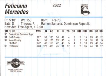 1994 Fleer ProCards #2622 Feliciano Mercedes Back