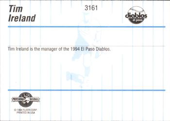 1994 Fleer ProCards #3161 Tim Ireland Back