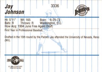 1994 Fleer ProCards #3336 Jay Johnson Back