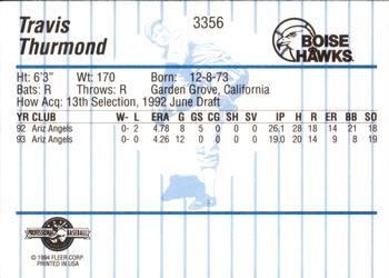 1994 Fleer ProCards #3356 Travis Thurmond Back