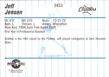 1994 Fleer ProCards #3453 Jeff Jensen Back