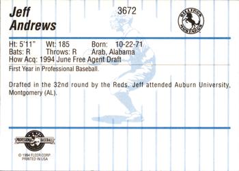 1994 Fleer ProCards #3672 Jeff Andrews Back