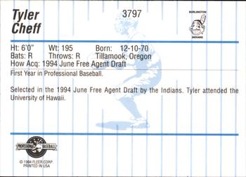 1994 Fleer ProCards #3797 Tyler Cheff Back