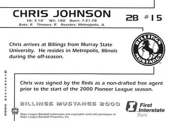 2000 Grandstand Billings Mustangs #NNO Chris Johnson Back