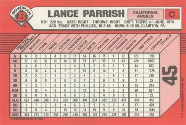 1989 Bowman - Collector's Edition (Tiffany) #45 Lance Parrish Back
