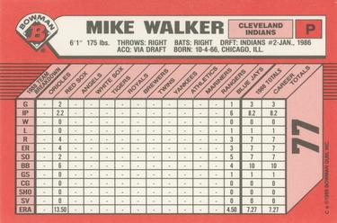 1989 Bowman - Collector's Edition (Tiffany) #77 Mike Walker Back