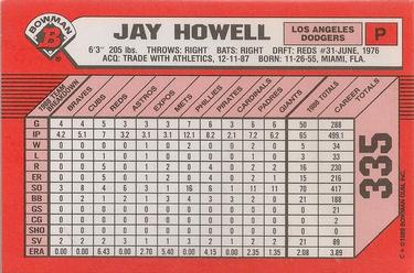 1989 Bowman - Collector's Edition (Tiffany) #335 Jay Howell Back