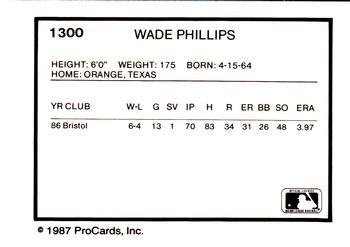 1987 ProCards #1300 Wade Phillips Back