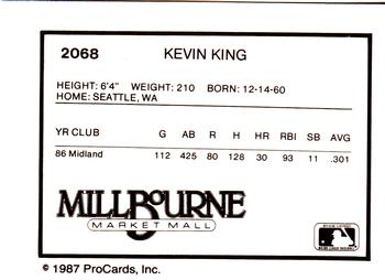1987 ProCards #2068 Kevin King Back