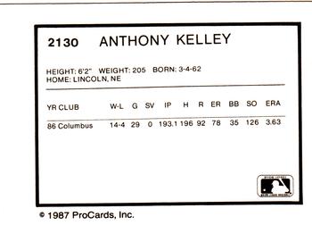1987 ProCards #2130 Anthony Kelley Back