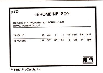 1987 ProCards #270 Jerome Nelson Back
