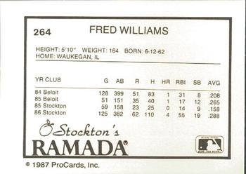 1987 ProCards #264 Fred Williams Back