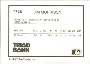 1987 ProCards #1725 Jim Morrison Back