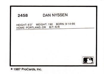 1987 ProCards #2458 Dan Nyssen Back