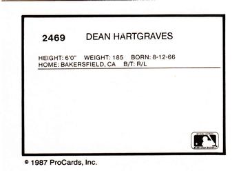 1987 ProCards #2469 Dean Hartgraves Back